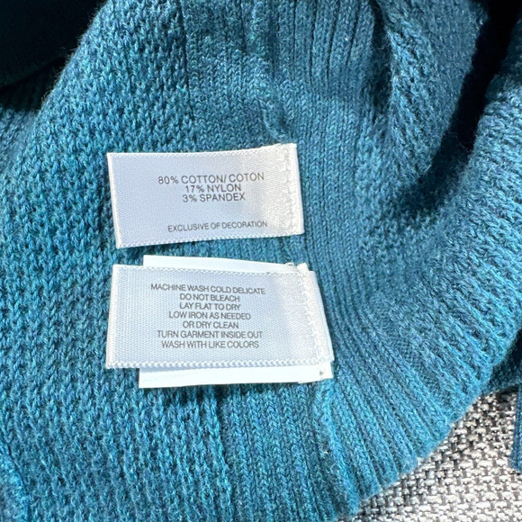 Cutter Buck Crewneck Sweater 3XL Tall Teal Thermal Casual Layering Lounge - Picture 4 of 9